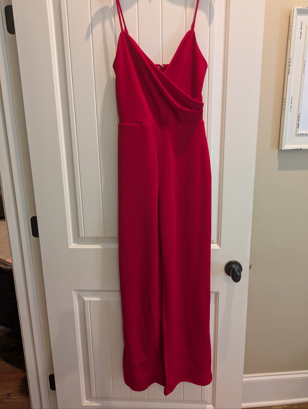 Red Wide-Leg Jumpsuit, XS